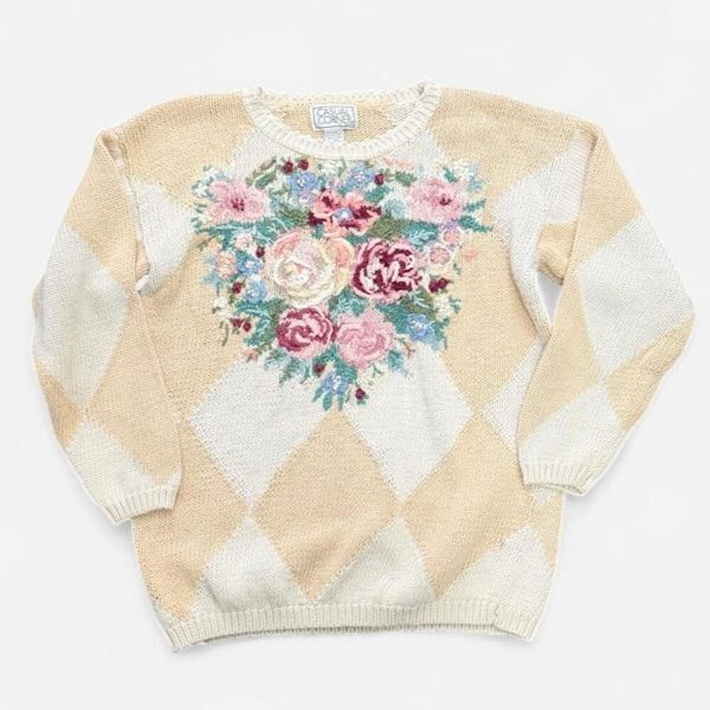 Vintage Woven Floral Sweater